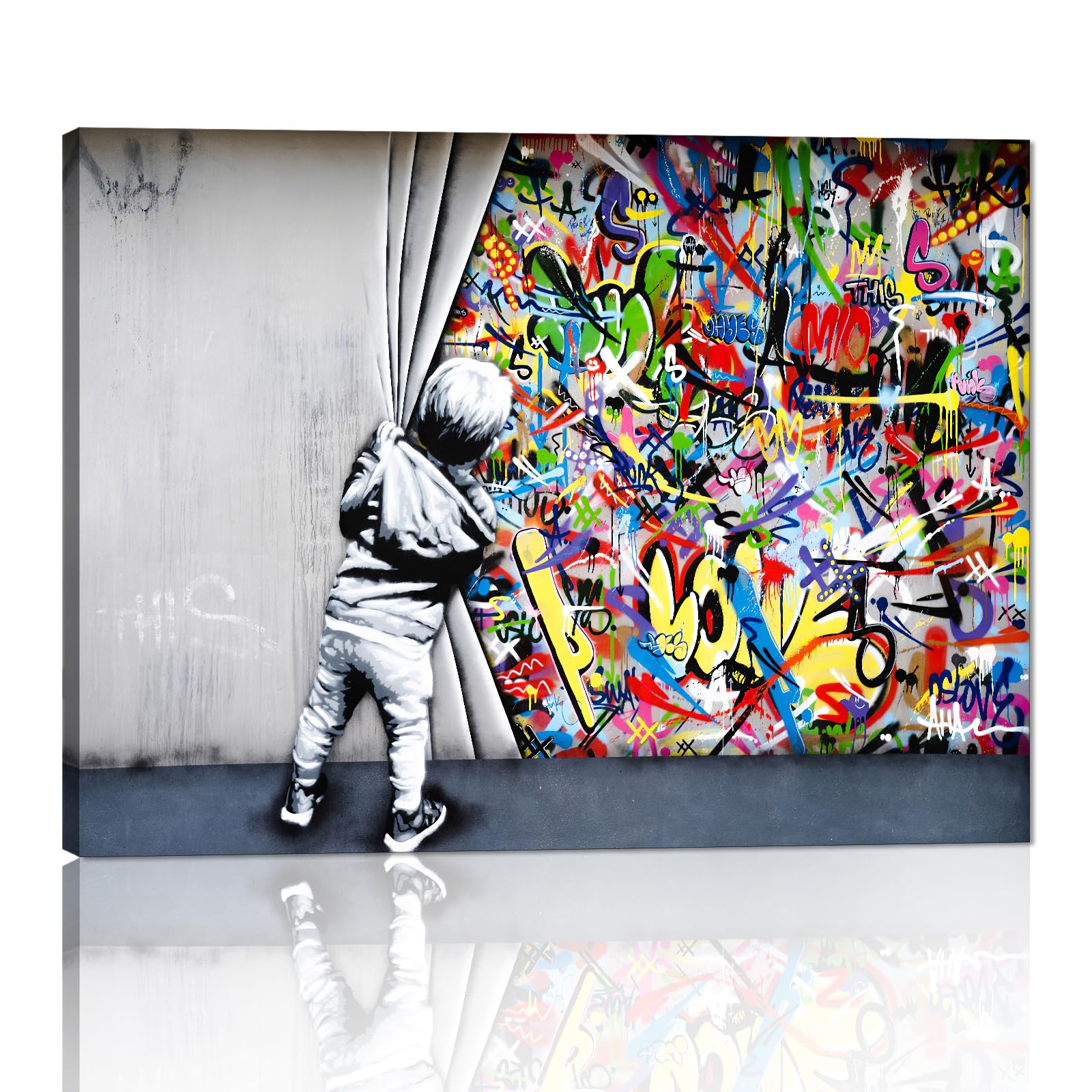 Amazon.com: Banksy Street Art Child Colorful Graffiti